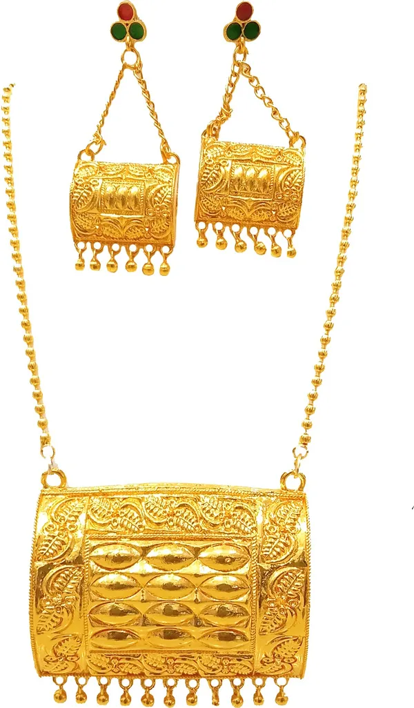 Assamese_Traditional_Gold_Plated_Chain_Jewellery_Set_For_Women